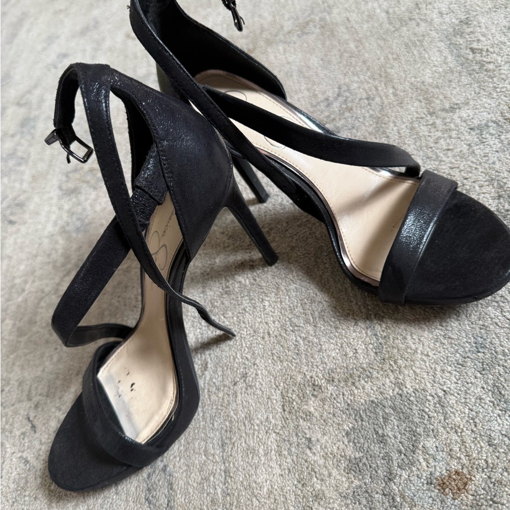 Jessica Simpson Black Strappy Heels